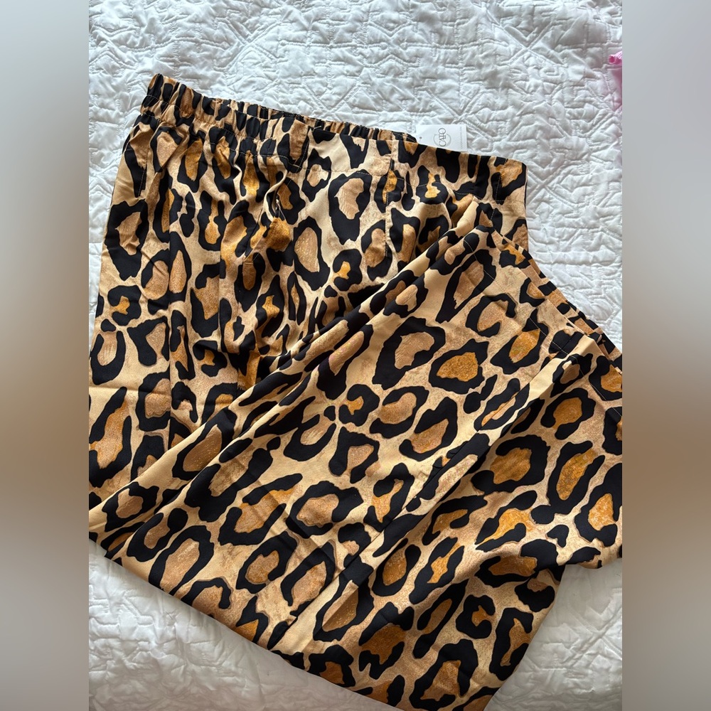 Cato Leopard Print Wide Leg Pants